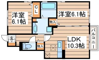 グランピュア B【1階】の間取り