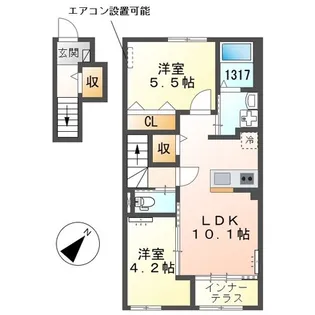 サイカチI【2階】の間取り