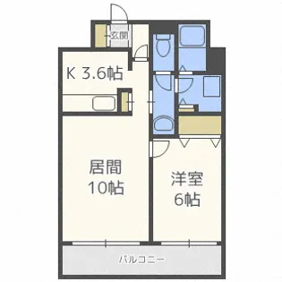グレースガーデン大通【6階】の間取り