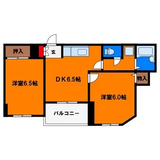 ルエール中正【5階】の間取り