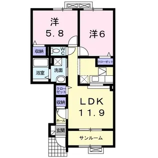 グランド・メゾン東根 弐番館【1階】の間取り