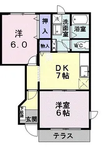 シュガーヒルズB【1階】の間取り