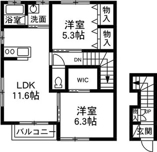 ヴィラ・リーゼA【2階】の間取り