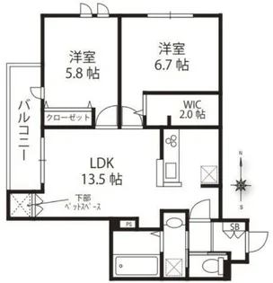 イルボスコ砧公園【3階】の間取り