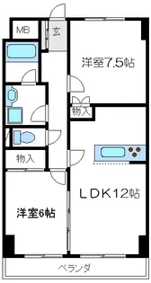 プレステージュミネギシ【6階】の間取り