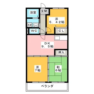 アンシュレール大井【3階】の間取り