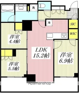 アトラスタワー小平小川【8階】の間取り