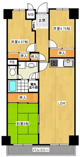 高尾パークハイツA【9階】の間取り