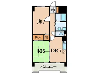 ハルズ羽坂【6階】の間取り