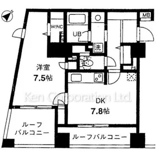 TKフラッツ渋谷【14階】の間取り
