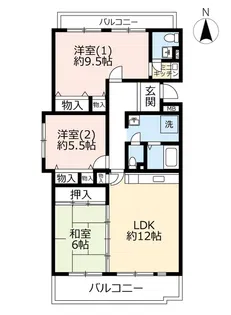 URリバピア中央台【5階】の間取り