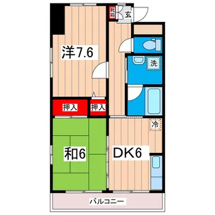 ベルメゾンひたち【2階】の間取り