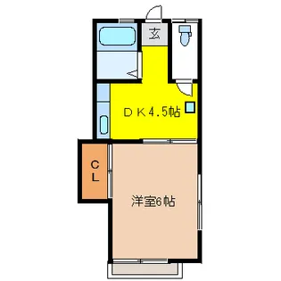 栃木県宇都宮市平松本町【アパート】の間取り