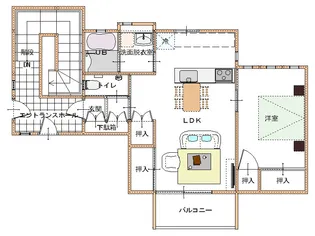 コミンニョロの家 奥【2階】の間取り