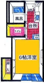 コーポリバーサイド【2階】の間取り