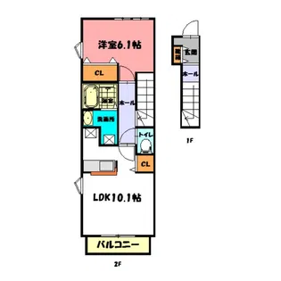ハーベストスクエア壱番館【2階】の間取り