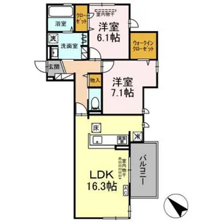 グランフィールド・イオ【1階】の間取り