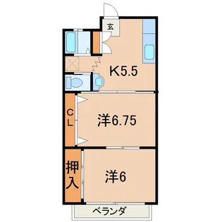 コーポウイング【1階】の間取り