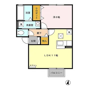 アトリオ小新 B102【1階】の間取り