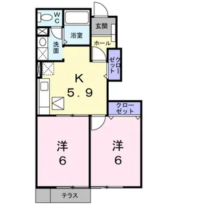 ドミール北小路【1階】の間取り