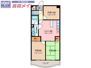 ヴェルエスパセ【6階】の間取り