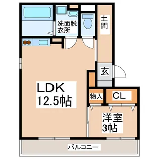 1LDKの間取り画像