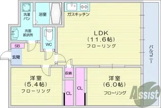 グランビュー二の森【3階】の間取り