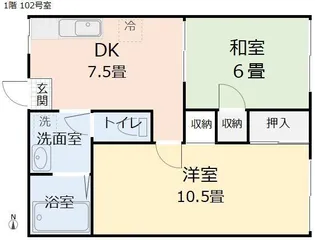 コーポグリーン【1階】の間取り