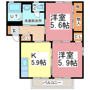 メゾンプレミールA.B【1階】の間取り