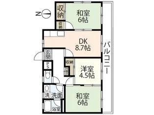 ハイツ古江【3階】の間取り