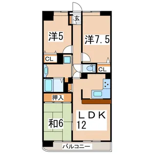 福島県郡山市長者1【マンション】の間取り