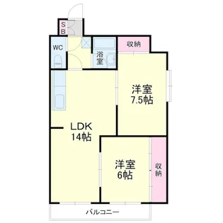 キャトルセゾン【4階】の間取り