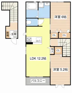 ウナ カスカータ II【2階】の間取り