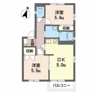 ウッディベルB【1階】の間取り