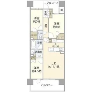 3LDKの間取り画像