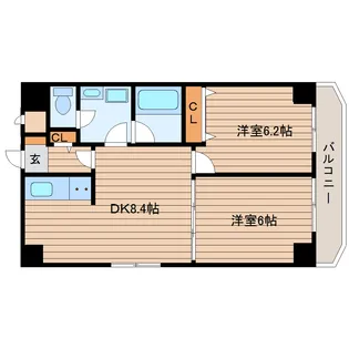 Kー1二日町【7階】の間取り