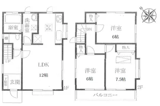 東京都立川市高松町1【一戸建】の間取り