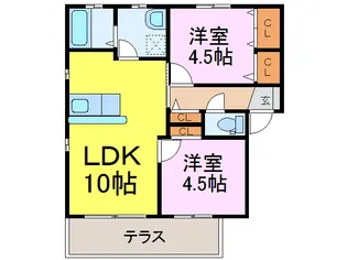 茨城県古河市諸川【アパート】の間取り