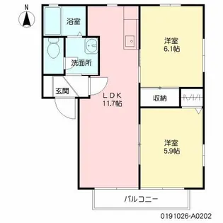 エム・コート富合 II棟 **【2階】の間取り