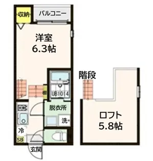 ハーモニーテラス福住町【1階】の間取り