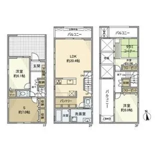 愛知県名古屋市北区大曽根1【一戸建】の間取り