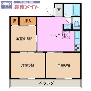コーポイトウII【1階】の間取り