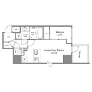 AFFLUENCE難波EAST【7階】の間取り