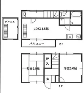 テラスハウス若葉B棟の間取り