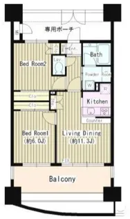 ミオカステーロ府中宮町【12階】の間取り