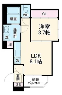 ハーモニーテラス河岸町【3階】の間取り