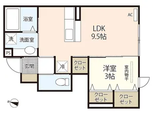 アップヒルズ【1階】の間取り