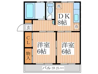ラビアン花小金井【2階】の間取り