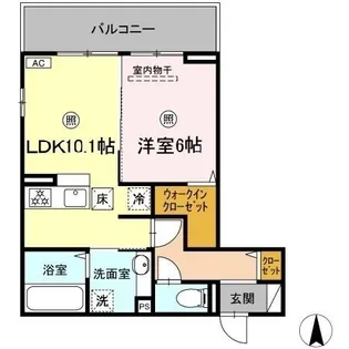岡山県岡山市北区平田【アパート】の間取り