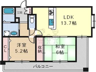 シエル ピュール田辺【3階】の間取り